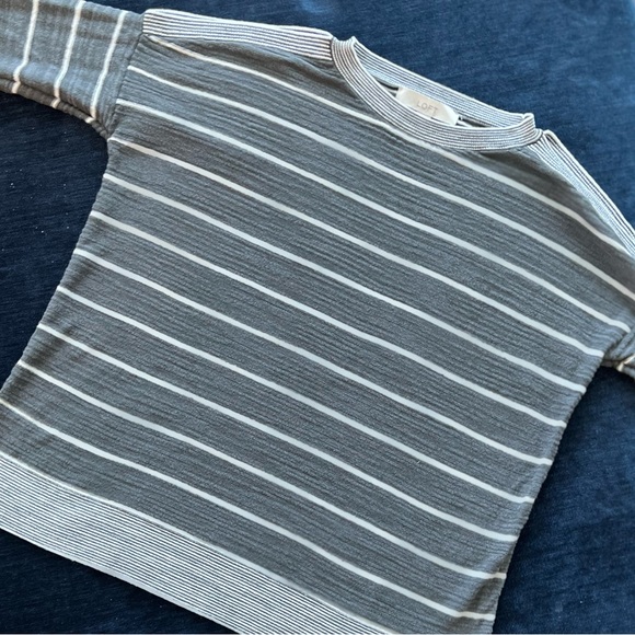 LOFT Striped and Split Shoulder Sweater Small - Picture 11 of 12